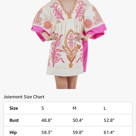 Vibrant Pink and Cream Embroidered Mini Dress - Picture 4 of 8